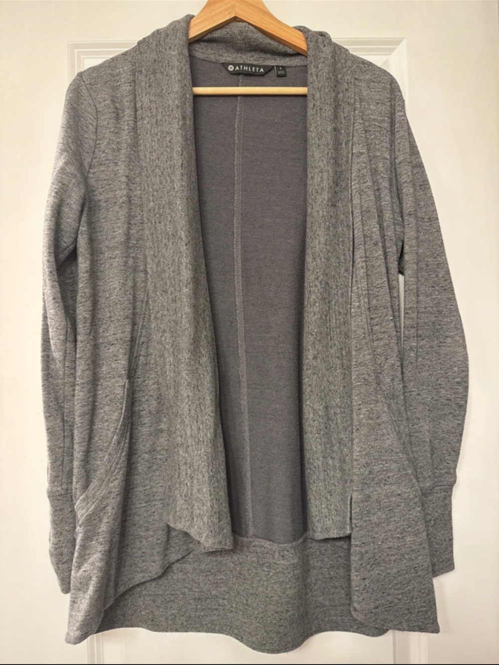 Athleta Gray Open-Front Women's Cardigan Sweater Small